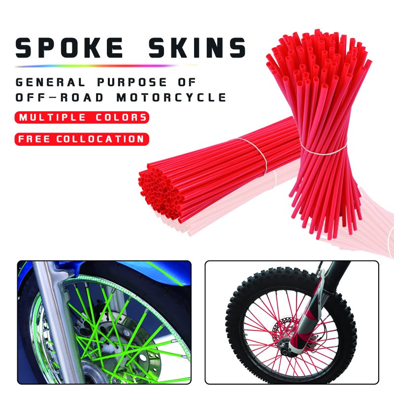 COBIKE 72Pcs Universal Spoke Skins Coversï¼ŒWheel Spoke Wraps Skins Pipe Trim Decoration Protector For Motorcycle Dirt Bike Yamaha Honda BMW Suzuki Kawasaki(black) - Image 2